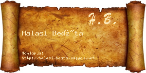 Halasi Beáta névjegykártya
