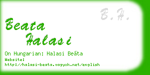 beata halasi business card